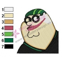 Peter Griffin Face Family Guy Embroidery Design 02